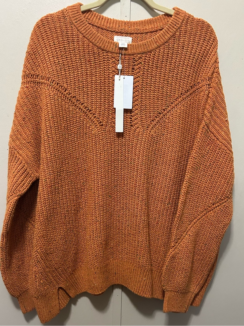 Caslon Women's Scoop Neck Chunky Knit Sweater - Rust Orange NWT XXL